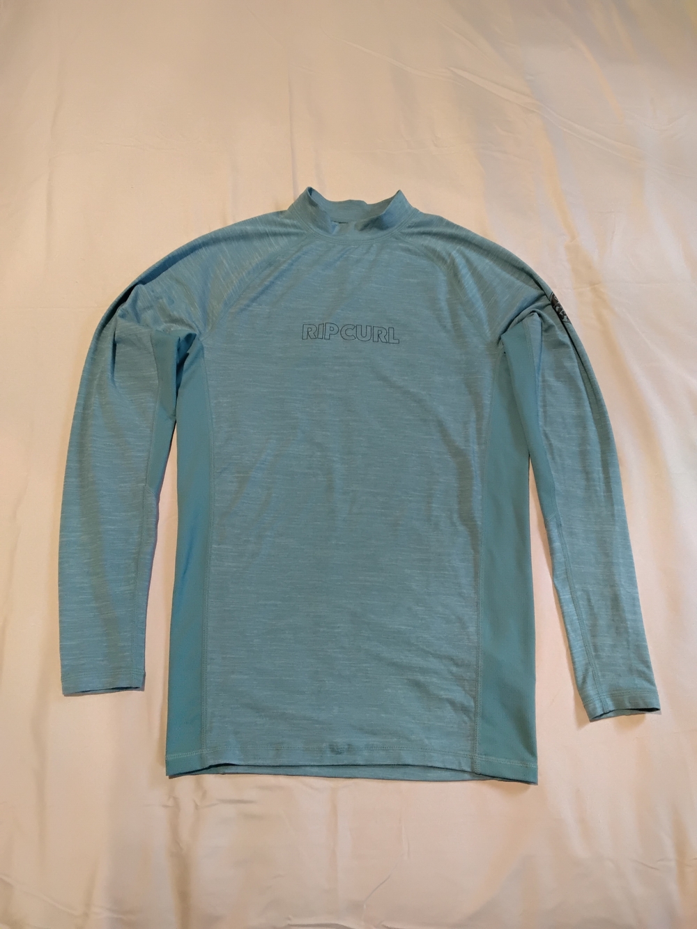 Rip Curl Dawn Patrol  Light Teal Long Sleeve Rash Guard Mens Sz M.